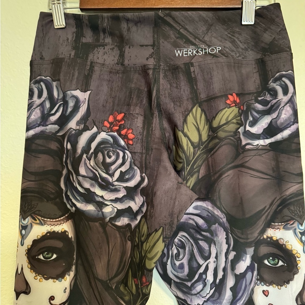 Dark Sugar Skull - Eagle Rock WERKSHOP® leggings size large - Picture 2 of 11